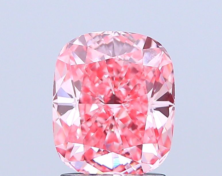 Lab-Grown Cushion Diamond - 1.98 Carats, Fancy Vivid Pink Color, VVS2 Clarity - Certified by IGI - Report Number: LG665421371