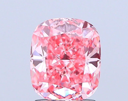 Lab-Grown Cushion Diamond - 1.98 Carats, Fancy Vivid Pink Color, VVS2 Clarity - Certified by IGI - Report Number: LG665421371