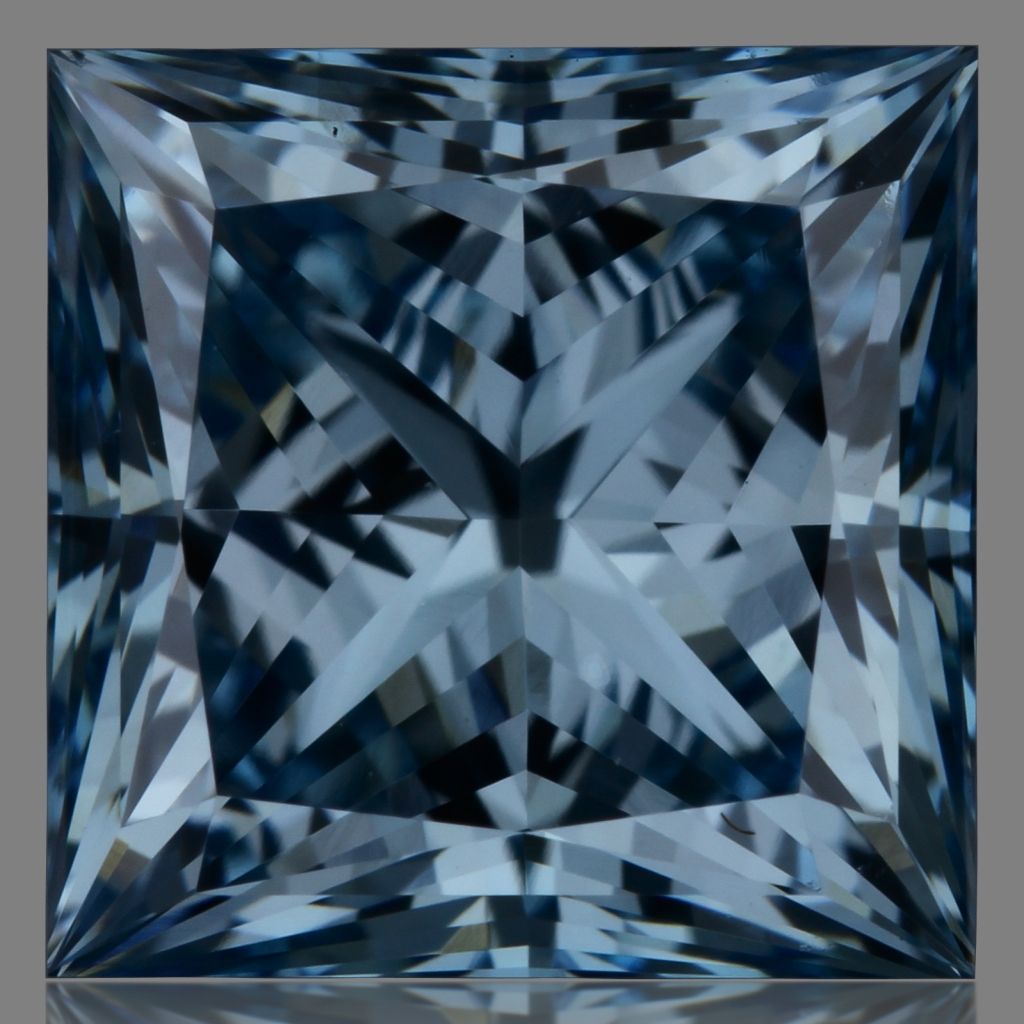 Lab-Grown Princess Diamond - 2.06 Carats, Fancy Vivid Blue Color, VVS2 Clarity - Certified by IGI - Report Number: LG669480247