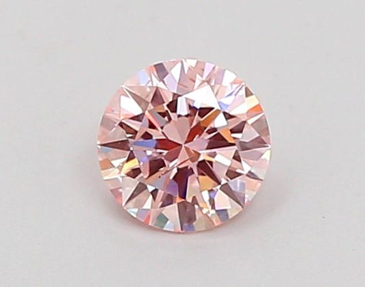 Lab-Grown Round Diamond - 0.46 Carats, Fancy Pink Color, SI1 Clarity - Certified by IGI - Report Number: LG669469015
