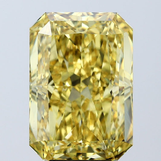 Lab-Grown Radiant Diamond - 8.09 Carats, Fancy Vivid Yellow Color, VS2 Clarity - Certified by IGI - Report Number: LG671444377