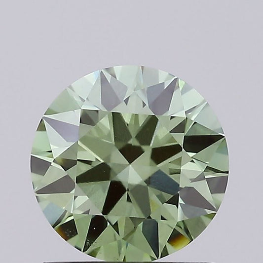 Lab-Grown Round Diamond - 1.27 Carats, Fancy Vivid Green Color, VVS2 Clarity - Certified by IGI - Report Number: LG660466620