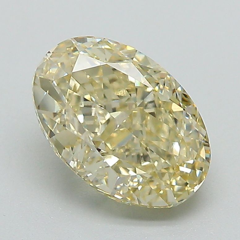 Lab-Grown Oval Diamond - 2.05 Carats, Fancy Yellow Color, VVS2 Clarity - Certified by IGI - Report Number: LG650489917