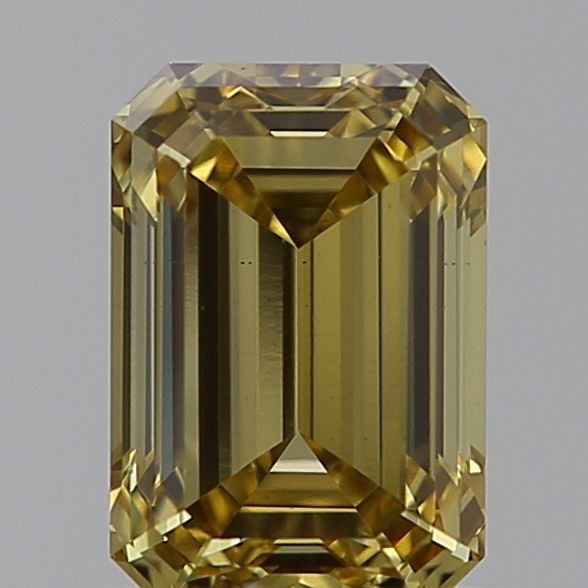 Lab-Grown Emerald Diamond - 0.84 Carats, Fancy Vivid Yellow Color, VS1 Clarity - Certified by IGI - Report Number: LG598389677