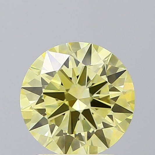Lab-Grown Round Diamond - 1.52 Carats, Fancy Intense Yellow Color, VVS2 Clarity - Certified by IGI - Report Number: LG605376323