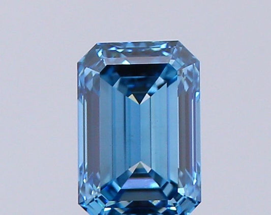 Lab-Grown Emerald Diamond - 1.05 Carats, Fancy Vivid Blue Color, VS1 Clarity - Certified by IGI - Report Number: LG637438976