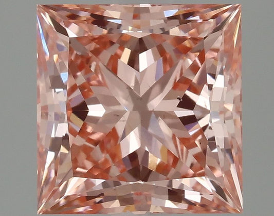 Lab-Grown Princess Diamond - 2.37 Carats, Fancy Vivid Pink Color, VS2 Clarity - Certified by IGI - Report Number: LG624436970