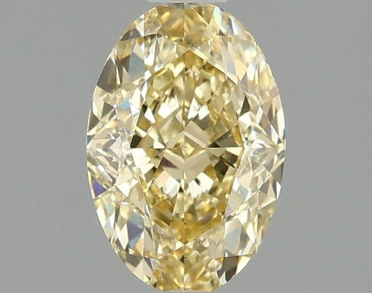 Lab-Grown Oval Diamond - 1.49 Carats, Fancy Intense Yellow Color, VS2 Clarity - Certified by IGI - Report Number: LG681518403