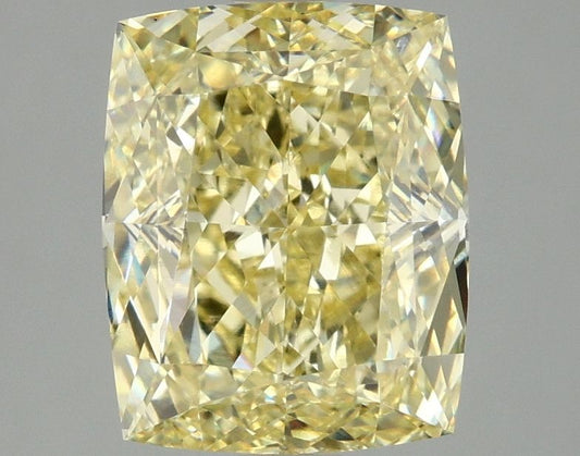 Lab-Grown Cushion Diamond - 3.06 Carats, Fancy Intense Yellow Color, VS1 Clarity - Certified by IGI - Report Number: LG671440710