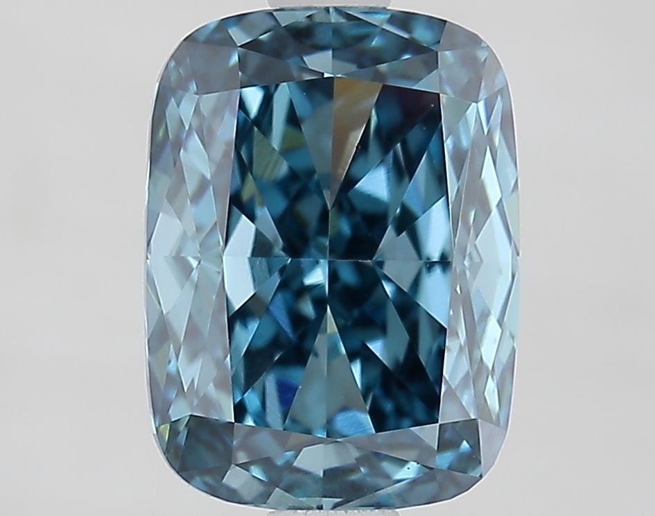 Lab-Grown Cushion Diamond - 2.02 Carats, Fancy Vivid Blue Color, VS1 Clarity - Certified by IGI - Report Number: LG674528290