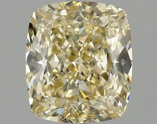 Diamant de laboratoire modifié coussin de 2,10 ct (couleur jaune fantaisie, pureté VVS2, certifié IGI)