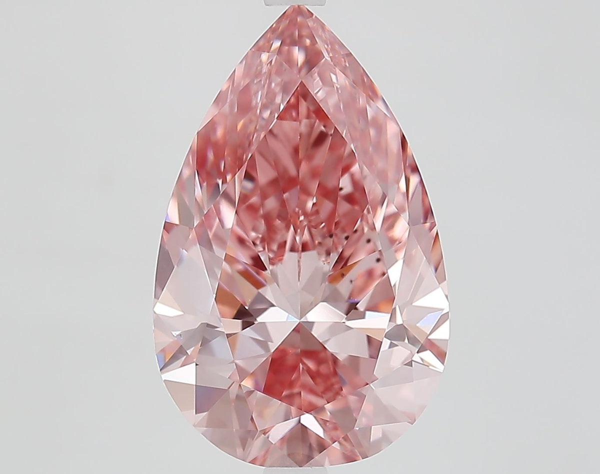 Lab-Grown Pear Diamond - 6.02 Carats, Fancy Vivid Pink Color, VS2 Clarity - Certified by IGI - Report Number: LG683582634