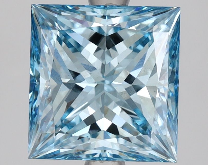 Lab-Grown Princess Diamond - 3.0 Carats, Fancy Vivid Blue Color, VS1 Clarity - Certified by IGI - Report Number: LG625412905