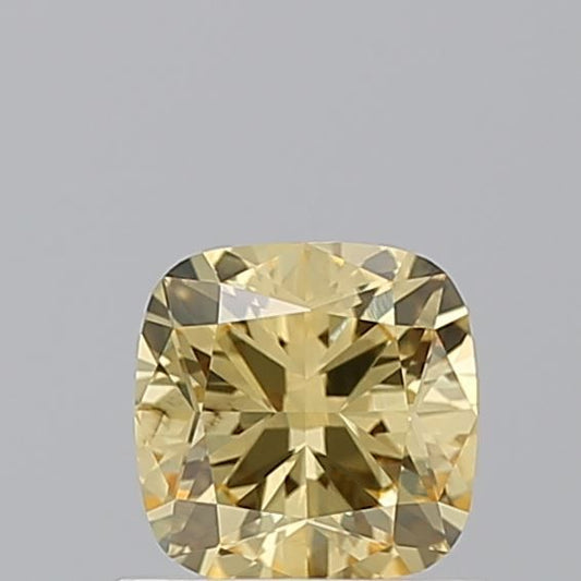 Lab-Grown Cushion Diamond - 0.71 Carats, Fancy Vivid Yellow Color, VS2 Clarity - Certified by IGI - Report Number: LG632403547