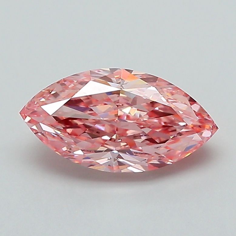 Lab-Grown Marquise Diamond - 1.07 Carats, Fancy Intense Pink Color, VS1 Clarity - Certified by IGI - Report Number: LG591362499