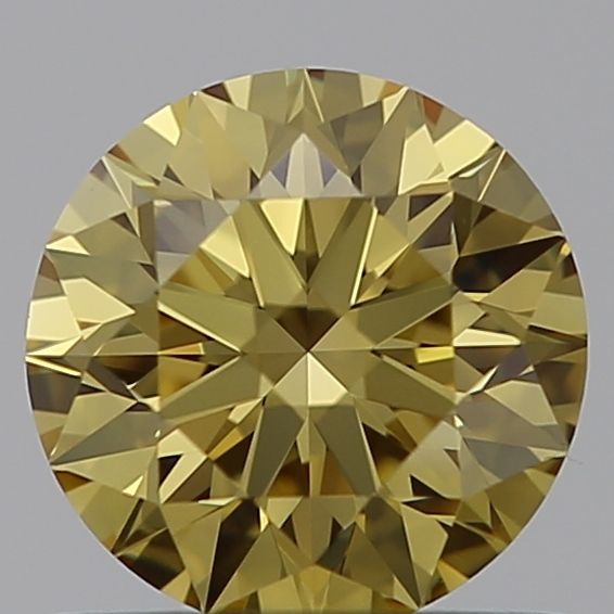 Lab-Grown Round Diamond - 0.71 Carats, Fancy Intense Brownish Yellow Color, VVS1 Clarity - Certified by IGI - Report Number: LG593370698