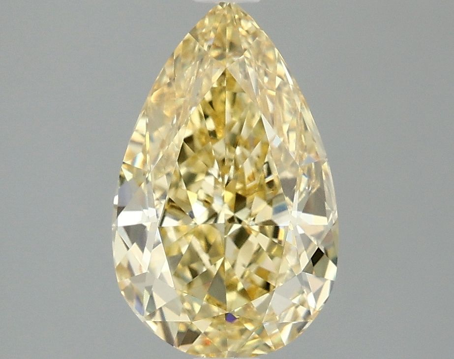 Lab-Grown Pear Diamond - 2.02 Carats, Fancy Intense Yellow Color, VVS2 Clarity - Certified by IGI - Report Number: LG662416018