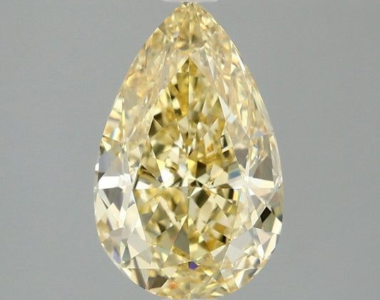 Lab-Grown Pear Diamond - 2.02 Carats, Fancy Intense Yellow Color, VVS2 Clarity - Certified by IGI - Report Number: LG662416018