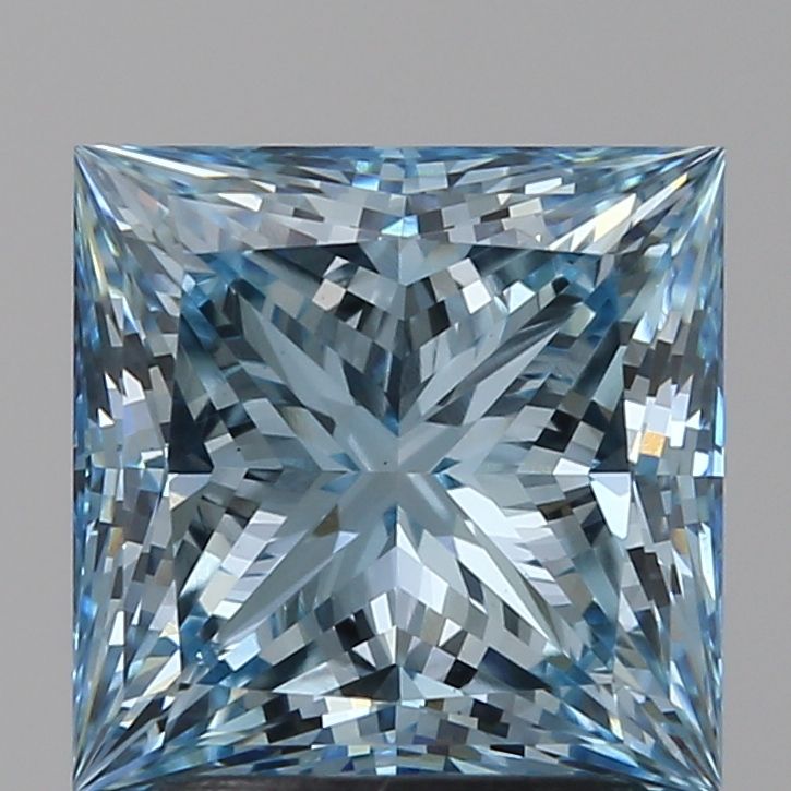 Lab-Grown Princess Diamond - 2.28 Carats, Fancy Intense Blue Color, VS1 Clarity - Certified by IGI - Report Number: LG607399168