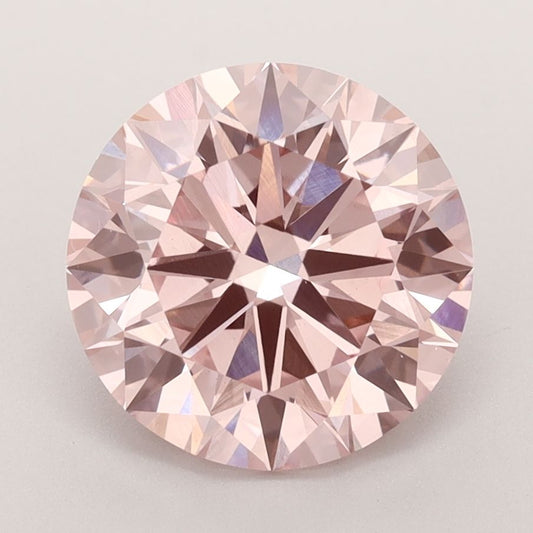 Lab-Grown Round Diamond - 3.5 Carats, Fancy Intense Pink Color, VS1 Clarity - Certified by IGI - Report Number: LG592364814
