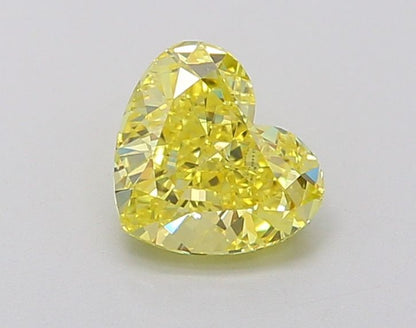 Lab-Grown Heart Diamond - 1.11 Carats, Fancy Vivid Yellow Color, VVS2 Clarity - Certified by IGI - Report Number: LG634494141