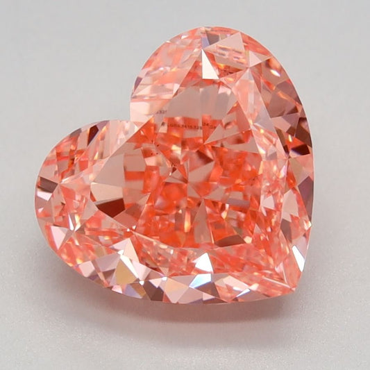 Lab-Grown Heart Diamond - 2.53 Carats, Fancy Vivid Pink Color, VS1 Clarity - Certified by IGI - Report Number: LG653415329