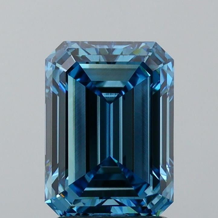Lab-Grown Emerald Diamond - 2.02 Carats, Fancy Vivid Blue Color, VS1 Clarity - Certified by IGI - Report Number: LG616419539