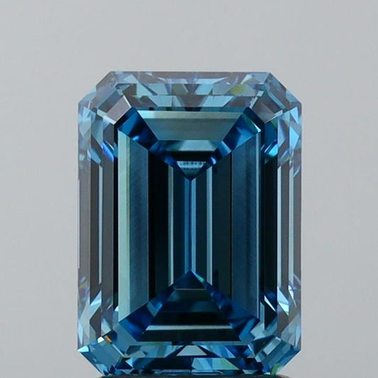 Lab-Grown Emerald Diamond - 2.02 Carats, Fancy Vivid Blue Color, VS1 Clarity - Certified by IGI - Report Number: LG616419539