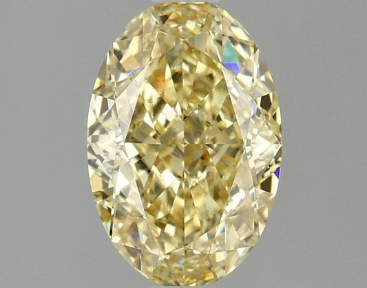 Lab-Grown Oval Diamond - 2.01 Carats, Fancy Intense Yellow Color, VVS2 Clarity - Certified by IGI - Report Number: LG677503175