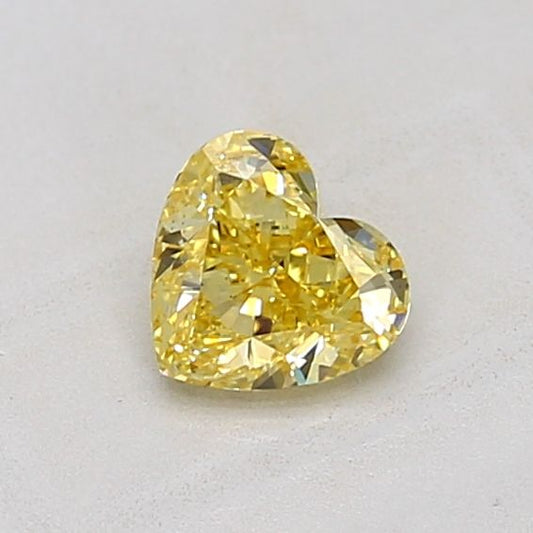 Lab-Grown Heart Diamond - 1.06 Carats, Fancy Intense Yellow Color, VS2 Clarity - Certified by IGI - Report Number: LG680508202