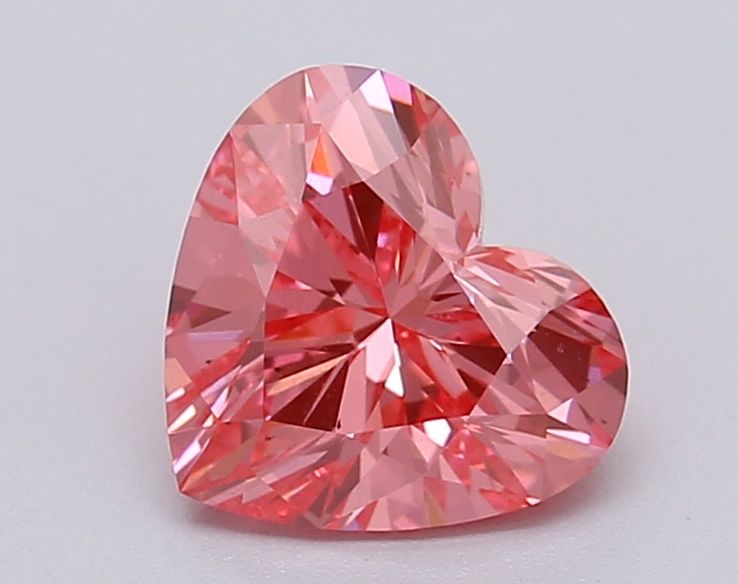 Lab-Grown Heart Diamond - 1.03 Carats, Fancy Vivid Pink Color, VS2 Clarity - Certified by IGI - Report Number: LG615367048