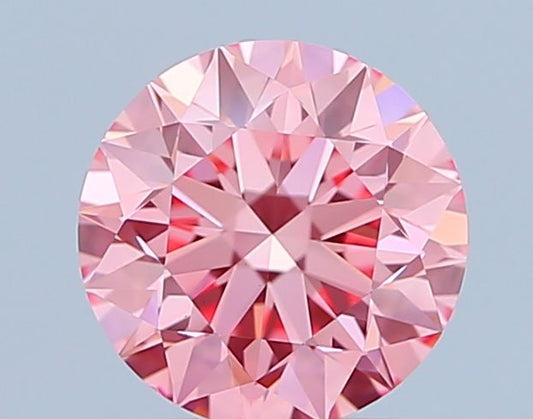 Lab-Grown Round Diamond - 1.0 Carats, Fancy Vivid Pink Color, VVS2 Clarity - Certified by IGI - Report Number: LG660425854