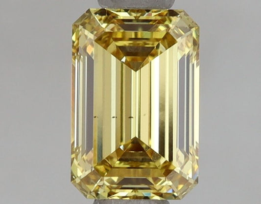 Lab-Grown Emerald Diamond - 1.1 Carats, Fancy Intense Yellow Color, VS1 Clarity - Certified by IGI - Report Number: LG654408678