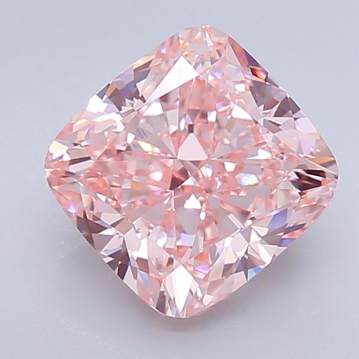 Lab-Grown Cushion Diamond - 4.03 Carats, Fancy Vivid Pink Color, VVS1 Clarity - Certified by IGI - Report Number: LG638405140