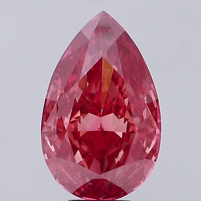 Lab-Grown Pear Diamond - 7.51 Carats, Fancy Vivid Pink Color, VS2 Clarity - Certified by IGI - Report Number: LG679516643