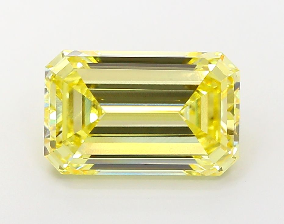 Lab-Grown Emerald Diamond - 7.02 Carats, Fancy Vivid Yellow Color, VS1 Clarity - Certified by IGI - Report Number: LG683582411