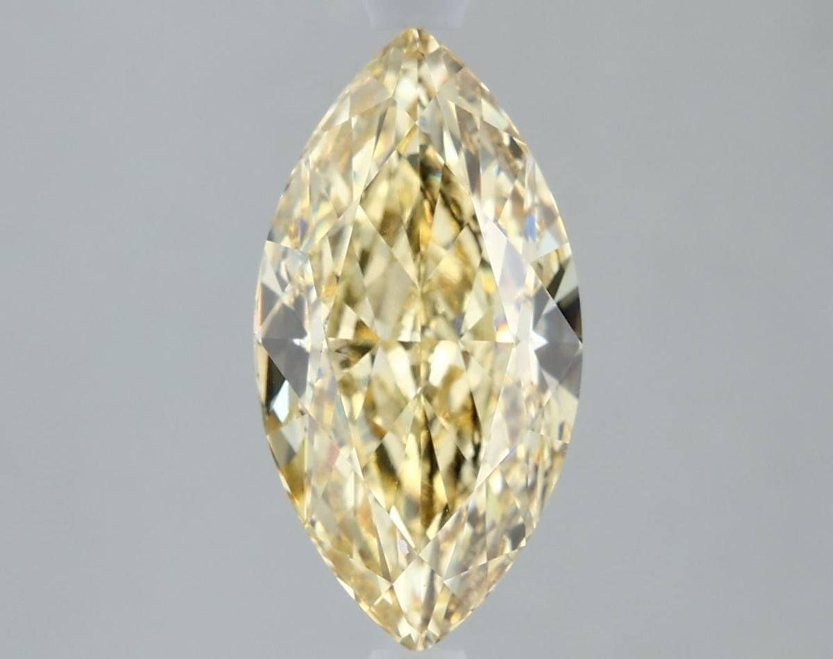 Lab-Grown Marquise Diamond - 2.52 Carats, Fancy Intense Yellow Color, VS2 Clarity - Certified by IGI - Report Number: LG625453852