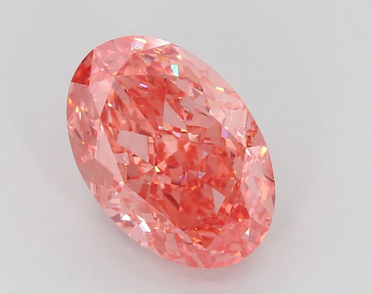 Lab-Grown Oval Diamond - 6.54 Carats, Fancy Vivid Pink Color, VVS2 Clarity - Certified by IGI - Report Number: LG662406847