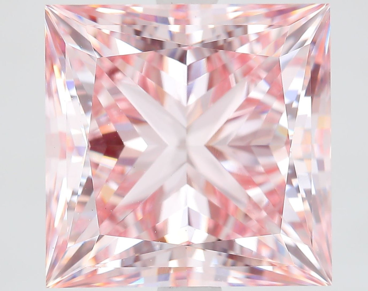 Lab-Grown Princess Diamond - 5.61 Carats, Fancy Intense Pink Color, VS1 Clarity - Certified by IGI - Report Number: 628485849