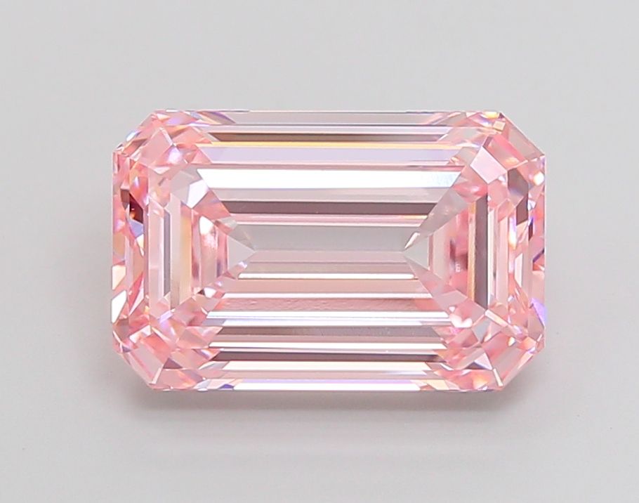 Lab-Grown Emerald Diamond - 7.05 Carats, Fancy Intense Pink Color, VVS2 Clarity - Certified by IGI - Report Number: LG683504644