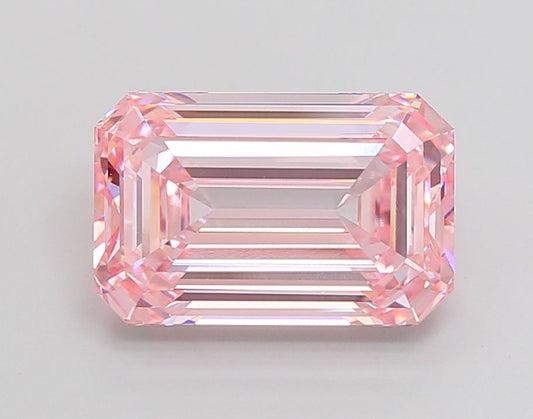 Lab-Grown Emerald Diamond - 7.05 Carats, Fancy Intense Pink Color, VVS2 Clarity - Certified by IGI - Report Number: LG683504644