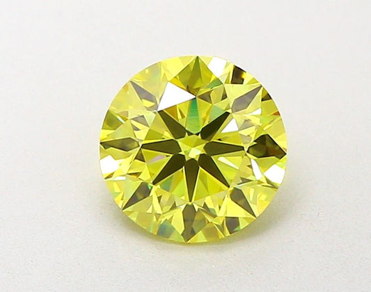 Lab-Grown Round Diamond - 1.51 Carats, Fancy Vivid Yellow Color, VVS2 Clarity - Certified by IGI - Report Number: LG651495266