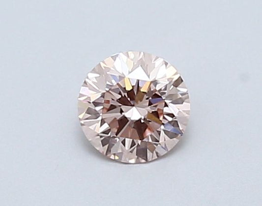 Lab-Grown Round Diamond - 0.45 Carats, Fancy Pink Color, VVS2 Clarity - Certified by IGI - Report Number: LG669450178