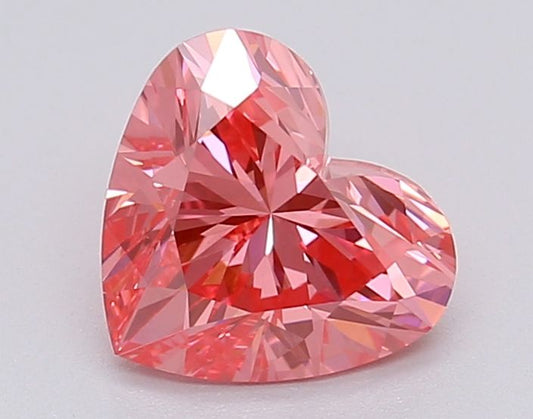 Lab-Grown Heart Diamond - 1.05 Carats, Fancy Vivid Pink Color, VS1 Clarity - Certified by IGI - Report Number: LG615367057