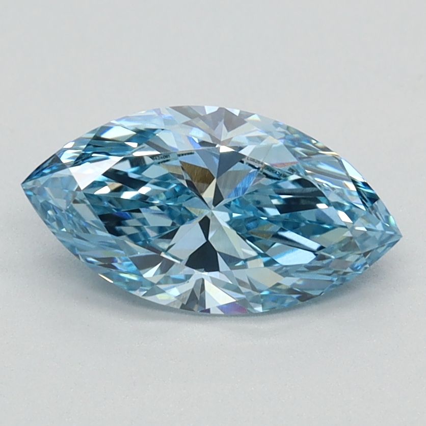 Lab-Grown Marquise Diamond - 0.9 Carats, Fancy Vivid Blue Color, VS1 Clarity - Certified by IGI - Report Number: LG626424061