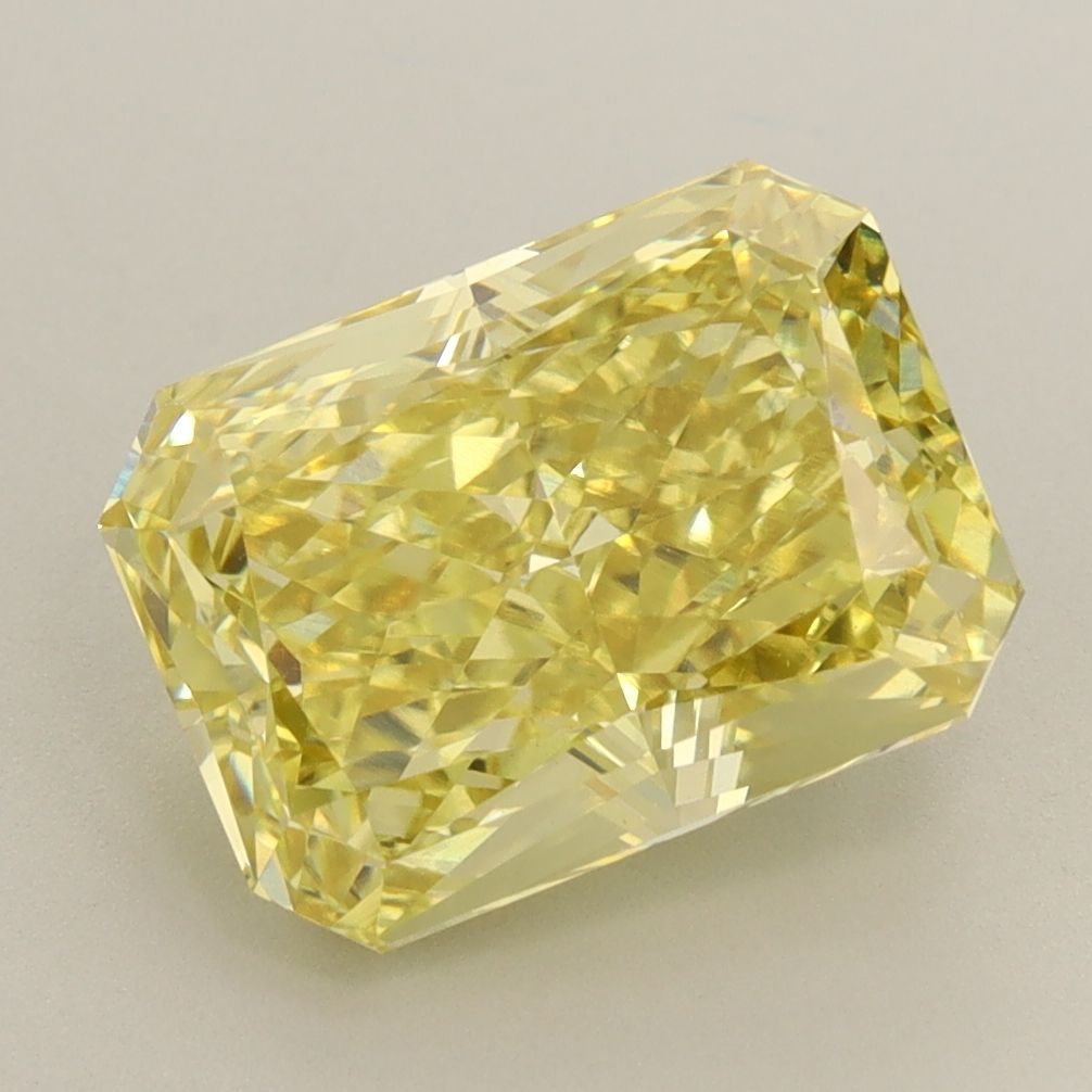 Lab-Grown Radiant Diamond - 4.5 Carats, Fancy Vivid Yellow Color, VVS2 Clarity - Certified by IGI - Report Number: LG669412122