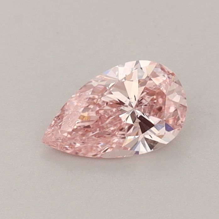 Lab-Grown Pear Diamond - 0.42 Carats, Fancy Vivid Pink Color, SI1 Clarity - Certified by IGI - Report Number: LG649434861