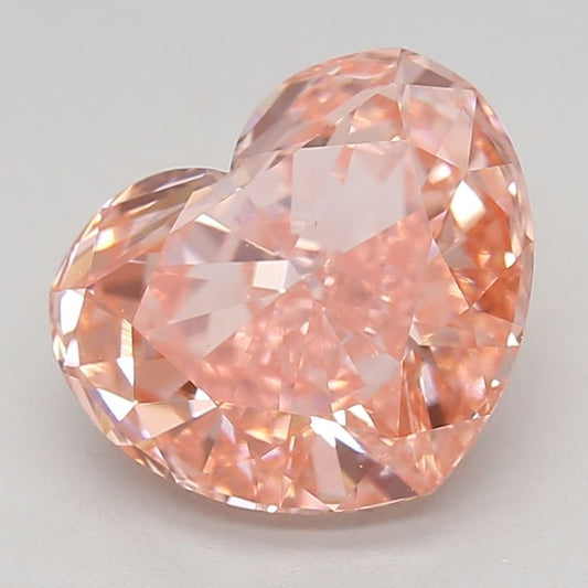 Lab-Grown Heart Diamond - 1.63 Carats, Fancy Vivid Pink Color, VS1 Clarity - Certified by IGI - Report Number: LG642431391