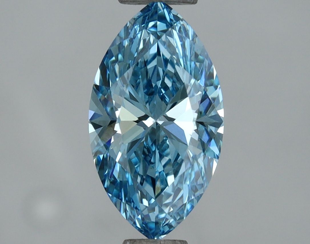 Lab-Grown Marquise Diamond - 1.0 Carats, Fancy Vivid Blue Color, VVS2 Clarity - Certified by IGI - Report Number: LG670472979