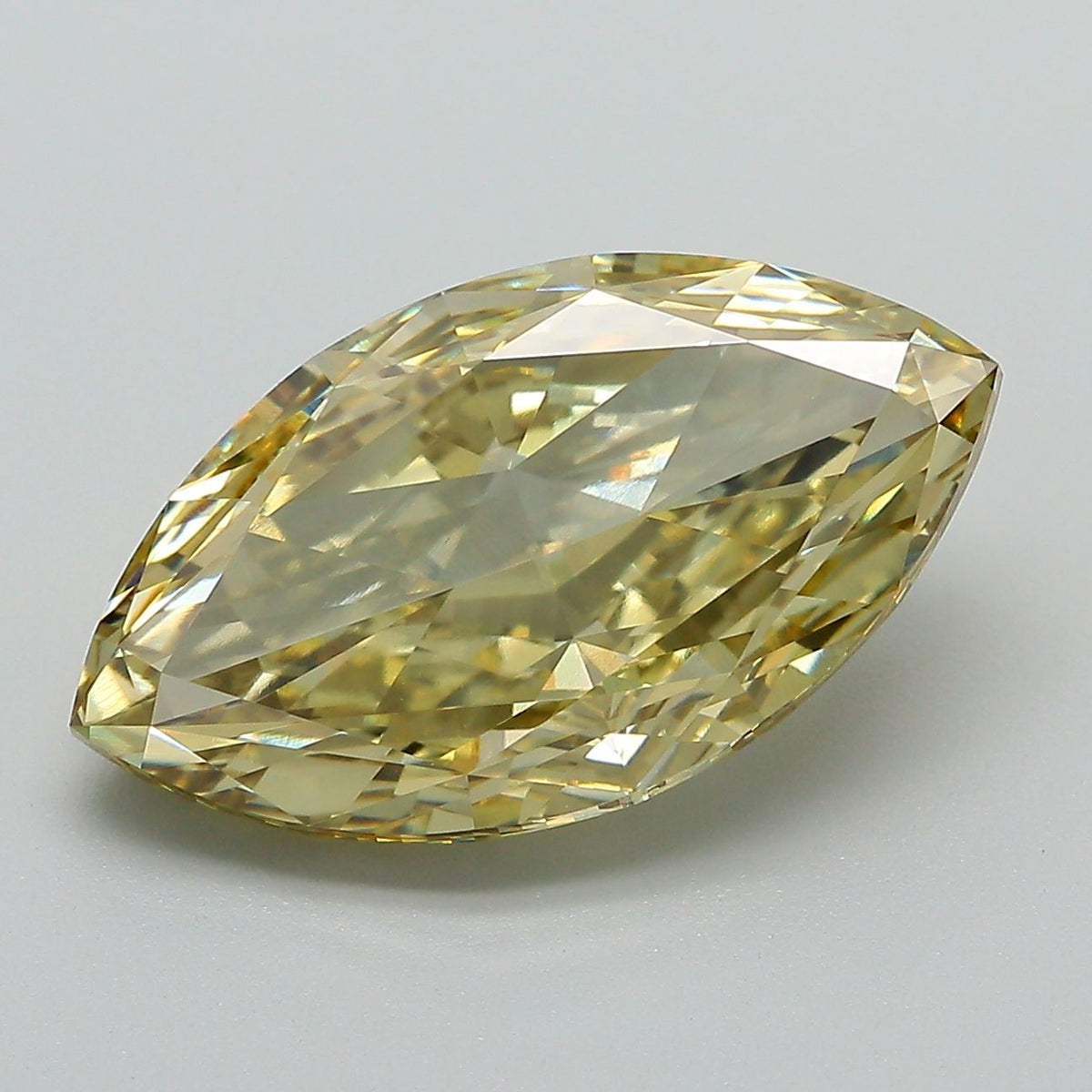 Lab-Grown Marquise Diamond - 6.22 Carats, Fancy Intense Yellow Color, VVS2 Clarity - Certified by IGI - Report Number: LG683583157